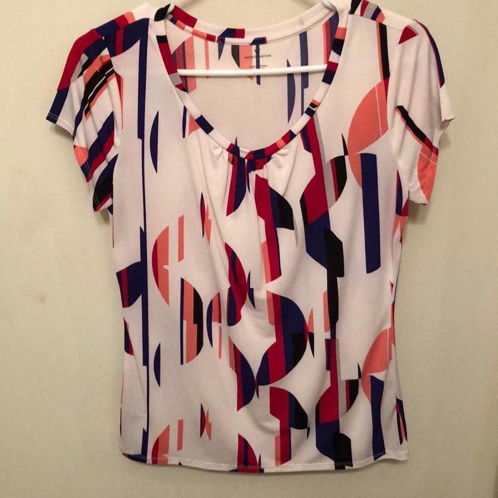 multi color Worthington dress shirt/top size M